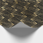 Papier Cadeau Motif Art déco noir et or (Coin)