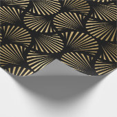 Papier Cadeau Motif Art déco noir et or (Coin)
