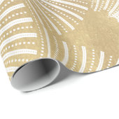 Papier Cadeau Motif Art déco or & blanc (Coin rond)