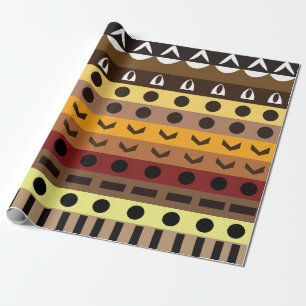 Papier Cadeau Motif Art Déco Tribal Coloré