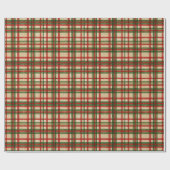 Papier Cadeau Motif artistique à carreaux classique vert rouge a (Plat)