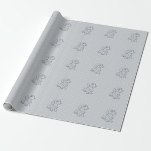 Papier Cadeau Motif artistique décoratif de teckel