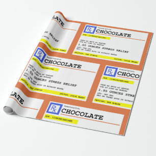 Papier Cadeau Motif au chocolat sur ordonnance Humoristique