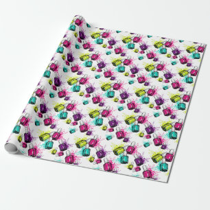 Papier Cadeau Motif au néon de vernis à ongles