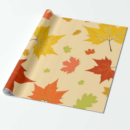 Papier Cadeau Motif automne (Déroulé)