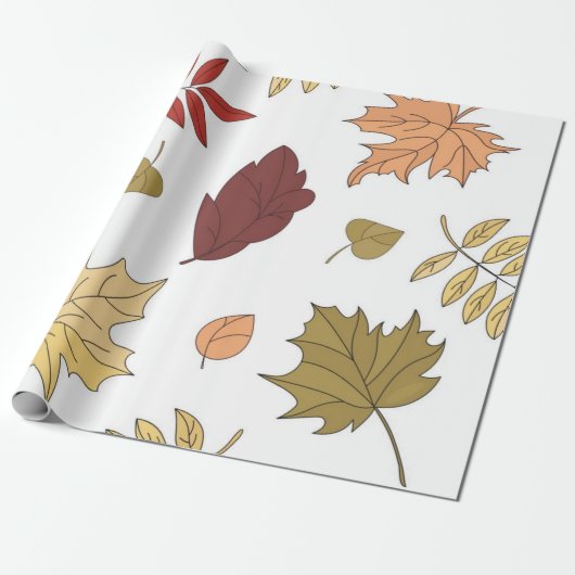 Papier Cadeau Motif automne (Déroulé)