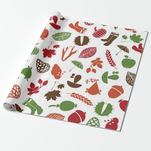 Papier Cadeau Motif automne (Déroulé)