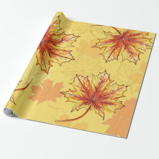 Papier Cadeau Motif automne (Déroulé)
