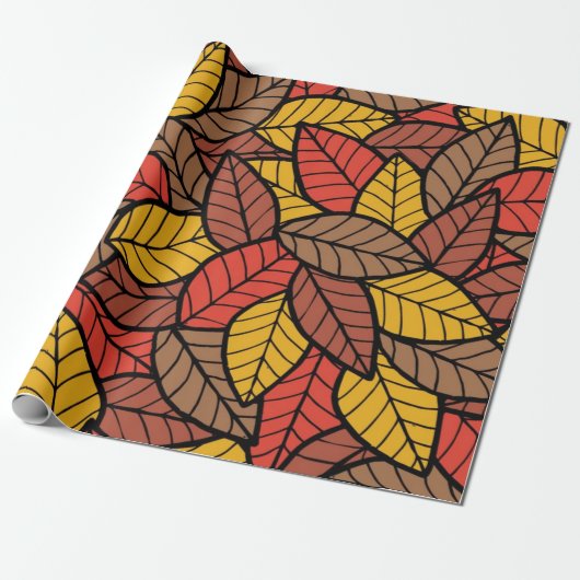 Papier Cadeau Motif automne (Déroulé)
