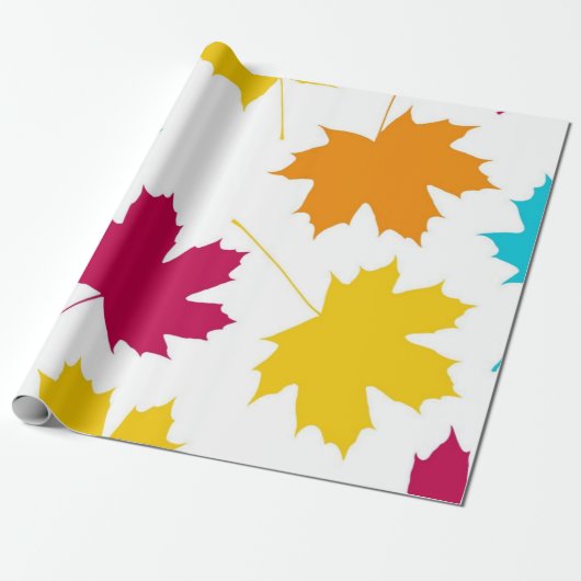 Papier Cadeau Motif automne (Déroulé)