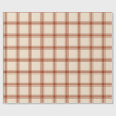 Papier Cadeau Motif Automne Rustique Plaid Grid (Plat)