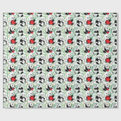 Papier Cadeau motif aux charmants pandas au coeur (Plat)
