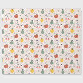 Papier Cadeau Motif aux fruits mignons (Plat)