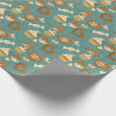 Papier Cadeau Motif avec cupcakes et bonbons (Coin)