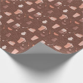 Papier Cadeau Motif avec éléments liés au café (Coin)