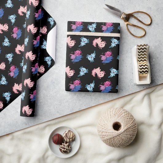 Papier Cadeau Motif Axolotl mignon (Artisanat)