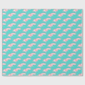 Papier Cadeau Motif Axolotl rose (Plat)