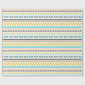 Papier Cadeau Motif Aztèque Turquoise Or Moderne (Plat)