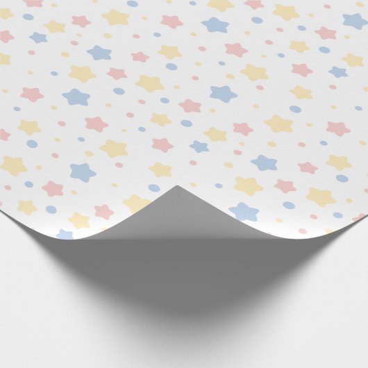 Papier Cadeau Motif Baby Pink and Blue Stars (Coin)