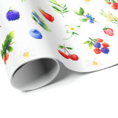 Papier Cadeau Motif Baies Mixtes (Coin rond)