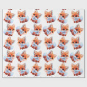 Papier Cadeau Motif bébé fox (Plat)