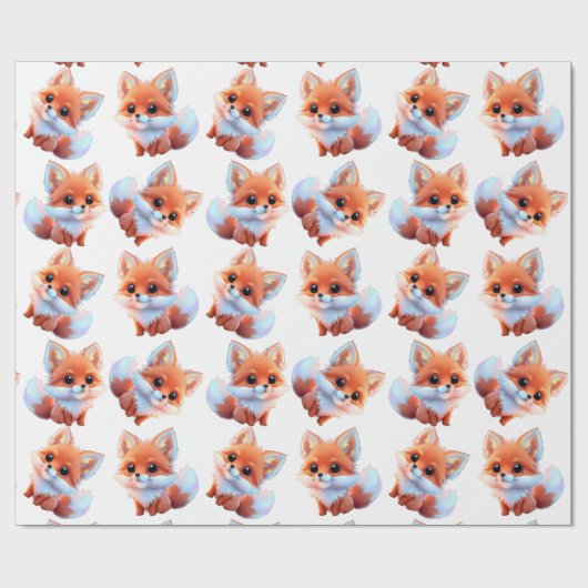 Papier Cadeau Motif bébé fox (Plat)