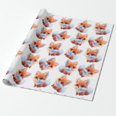 Papier Cadeau Motif bébé fox (Déroulé)