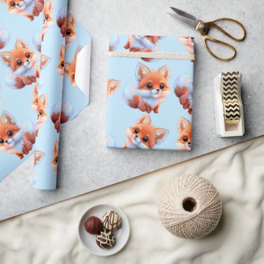 Papier Cadeau Motif bébé fox (Artisanat)