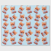 Papier Cadeau Motif bébé fox (Plat)