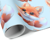 Papier Cadeau Motif bébé fox (Coin rond)