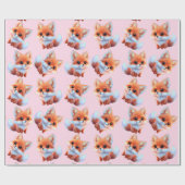 Papier Cadeau Motif bébé fox (Plat)