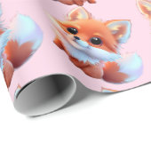 Papier Cadeau Motif bébé fox (Coin rond)
