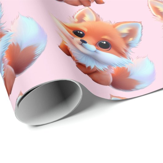 Papier Cadeau Motif bébé fox (Coin rond)