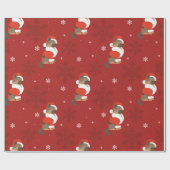 Papier Cadeau Motif berger allemand de Noël (Plat)