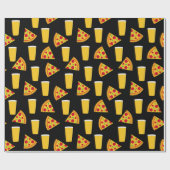 Papier Cadeau Motif bière et pizza (Plat)