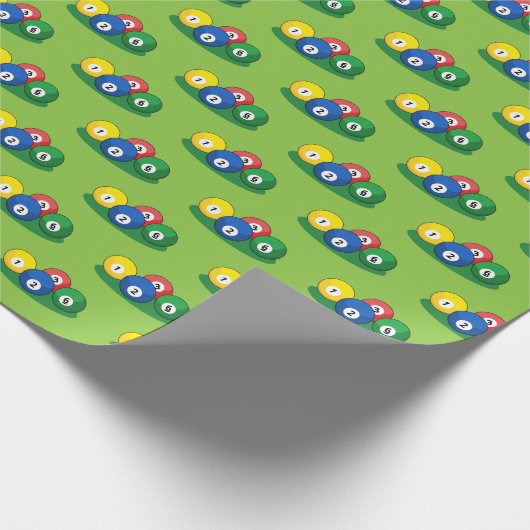 Papier Cadeau Motif Billard Pool Snooker Balls (Coin)
