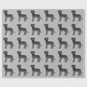 Papier Cadeau Motif Black Great Dane Dog Sur Grey (Plat)