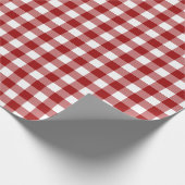 Papier cadeau Motif blanc blanc rouge chèque (Coin)