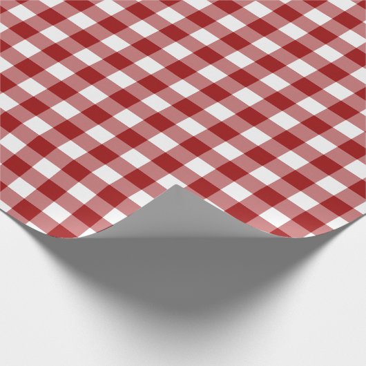 Papier cadeau Motif blanc blanc rouge chèque (Coin)