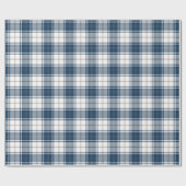 Papier Cadeau Motif blanc bleu d'écossais de plaid de tartan (Plat)