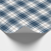Papier Cadeau Motif blanc bleu d'écossais de plaid de tartan (Coin)