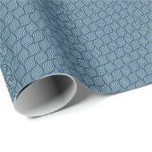 Papier Cadeau Motif blanc bleu minimum (Coin rond)