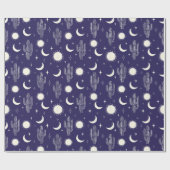 Papier Cadeau Motif blanc Cactus (Plat)