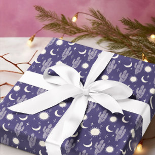 Papier Cadeau Motif blanc Cactus