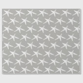 Papier Cadeau Motif blanc côtier d'étoiles de mer (Plat)