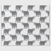 Papier Cadeau Motif blanc d'animal léopard simple (Plat)