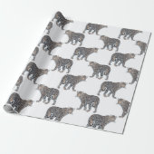 Papier Cadeau Motif blanc d'animal léopard simple (Déroulé)