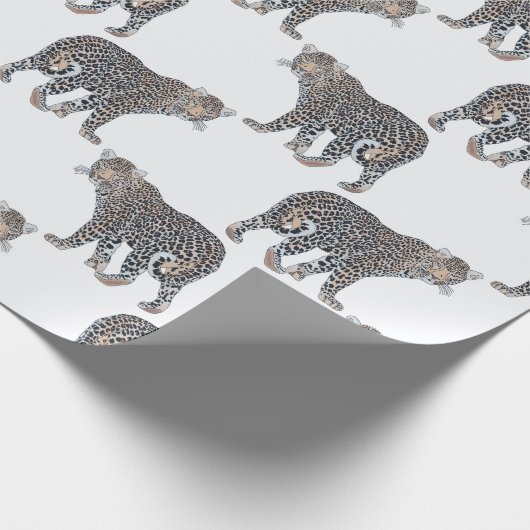 Papier Cadeau Motif blanc d'animal léopard simple (Coin)
