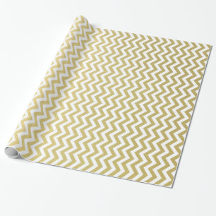 Papier Cadeau Motif blanc de Chevron de feuille d'or