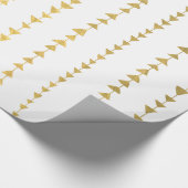 Papier Cadeau Motif blanc de flèches de feuille d'or de Faux (Coin)